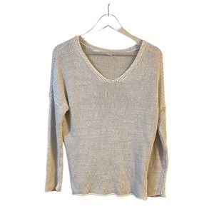 Linen Part Two Grey Knit Sweater